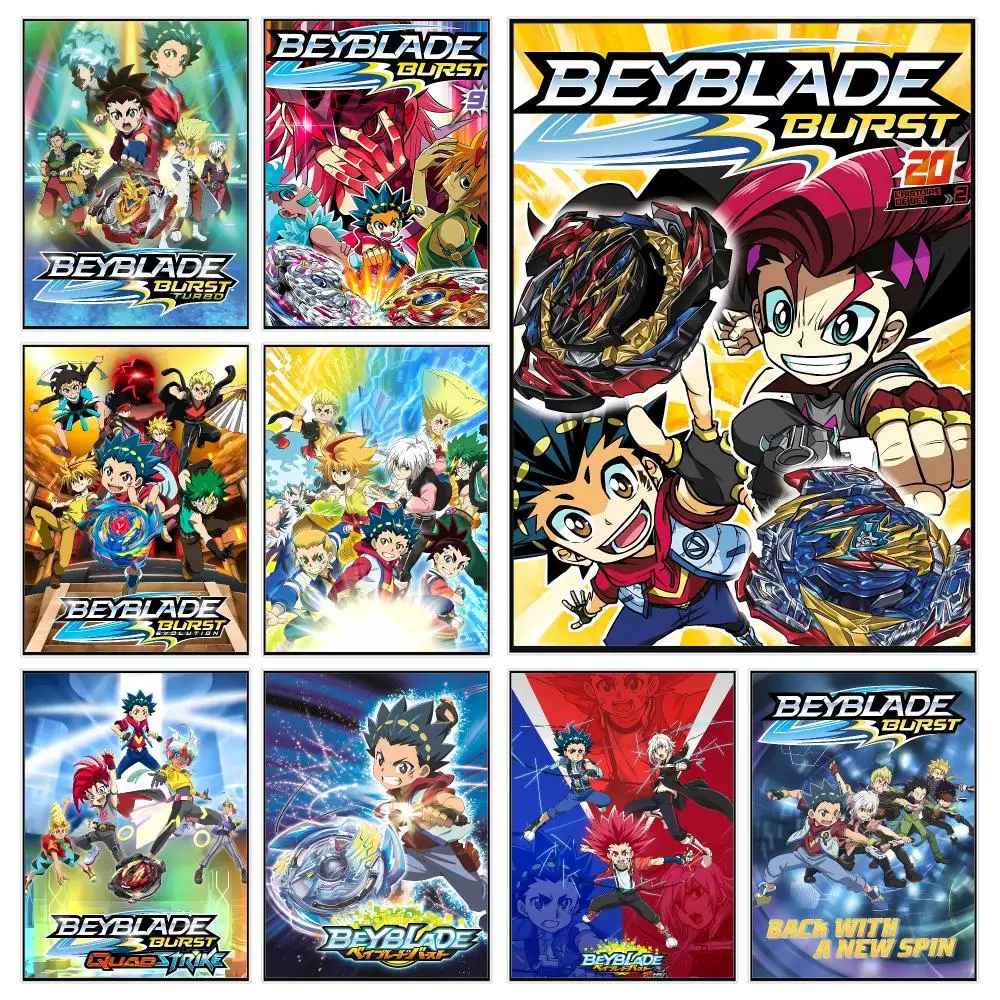 Anime Toy B-Beyblade Burst Poster Trendy Aesthetic Wall Decor for Dorm & Bedroom
