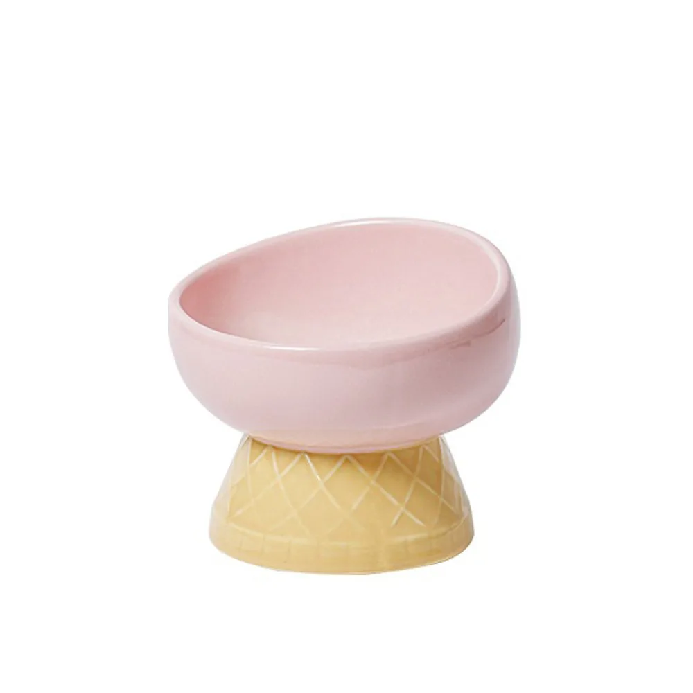 

Anti Overturning Ceramic Pet Bowl Oblique Mouth Neck Protection Pet Feeding Dish Prevent Overturning Cat Drinking Bowl