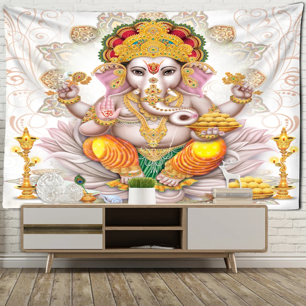 Colorful lines elephant print pattern decorative tapestry simple home bedroom room dormitory