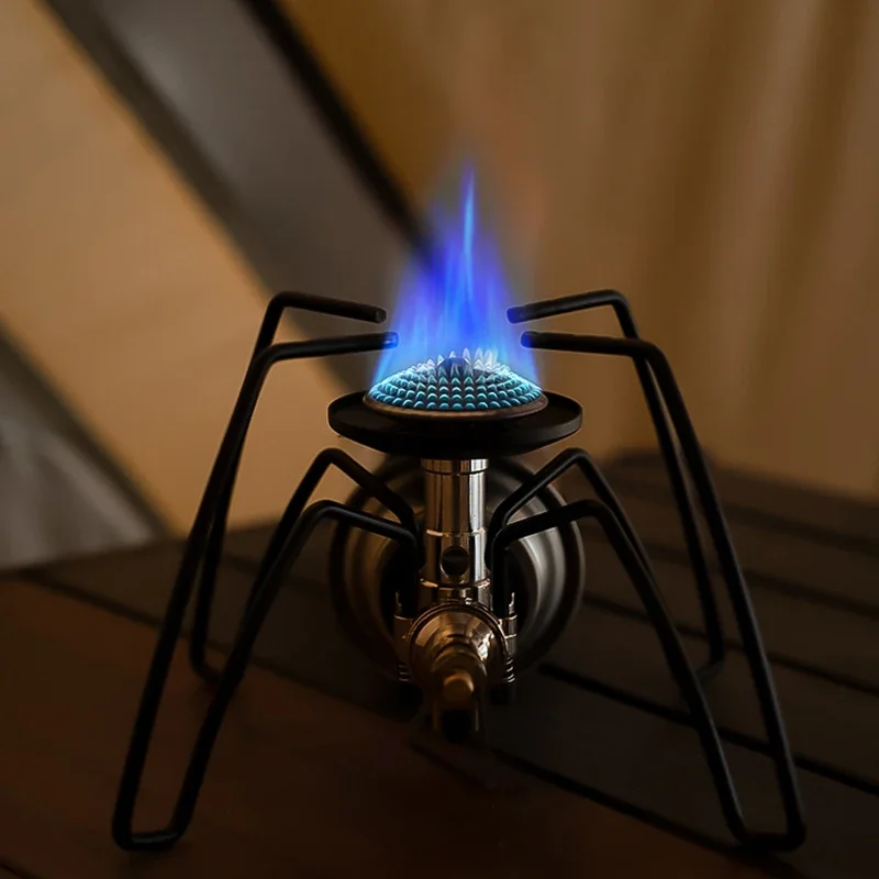 Camping Tableware Camping Kitchenware Camping Barbecue Stove Black Spider Folding Card Stove