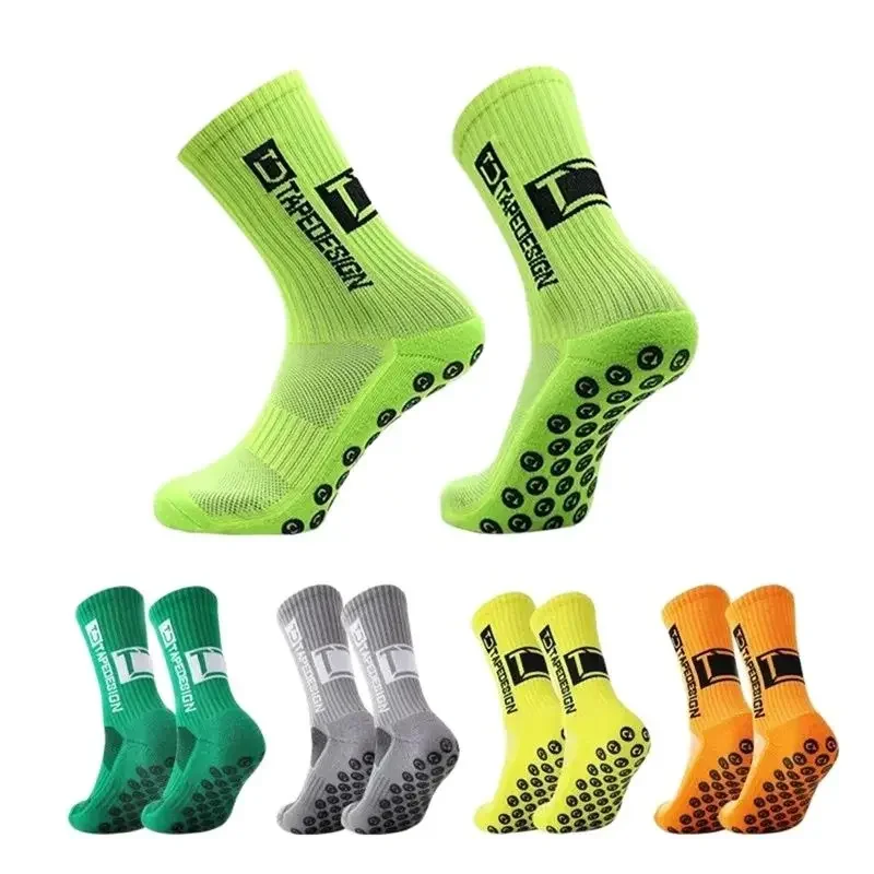 Nuevos calcetines de fútbol antideslizantes, calcetines antideslizantes de media pantorrilla para deportes de ciclismo, calcetines cálidos para hombre EU38-45