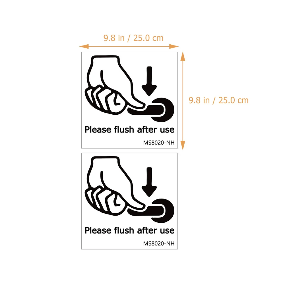 

2 Sheets PVC Warning Stickers for Toilet Seat Lid Wall Decorations Creative Bathroom Decals Smooth Surface Removable No Residue
