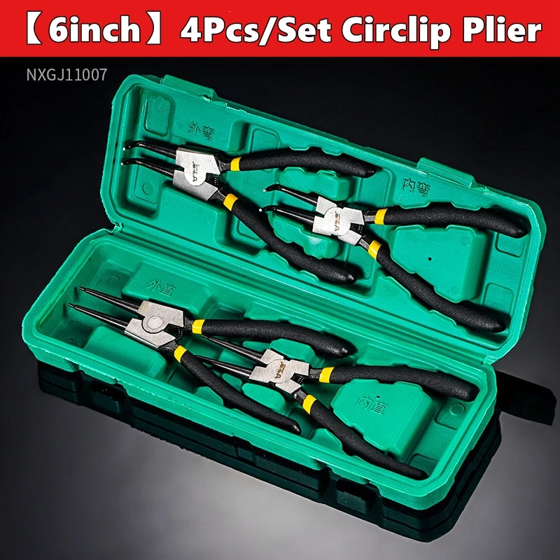 6/7 inch 4 stks/set Borgringtang, Punttang, Borgringtang, voor het verwijderen van installeren van Puller Borgringen Assen - afbeelding 1