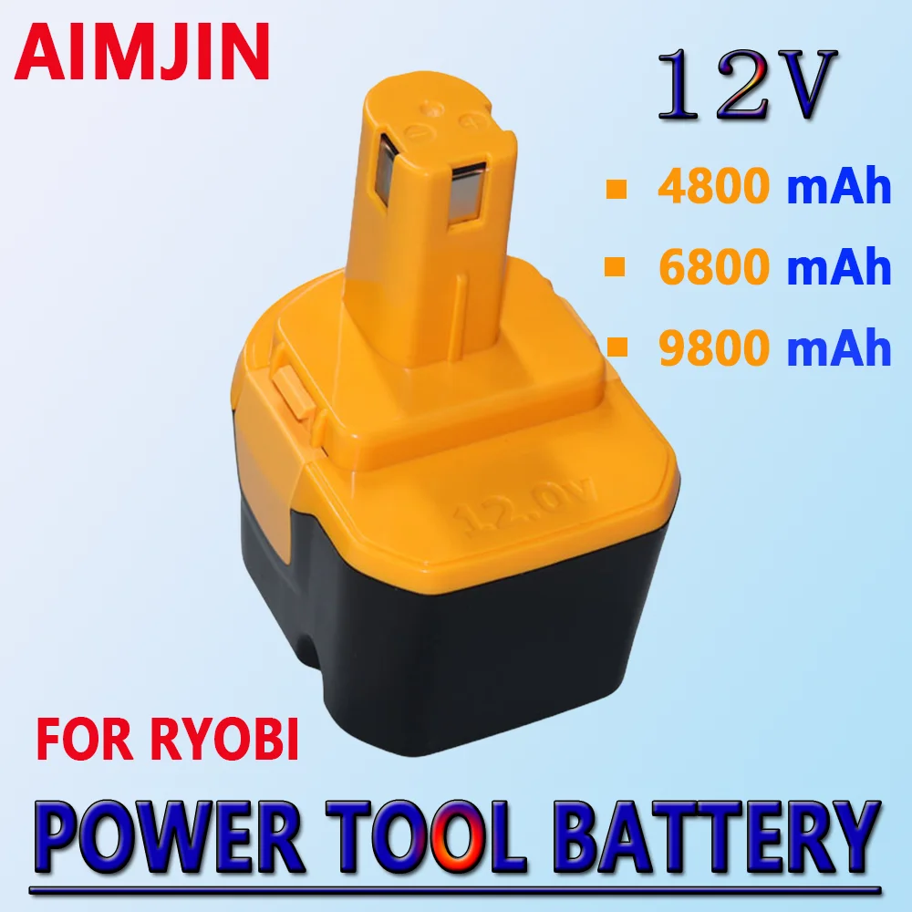 

12V 4.8Ah/6.8Ah/9.8Ah Ni-MH Replacement Battery for Ryobi 1400652 1400670 1400652B 1400143 RY-1204 R10510 RY1201 TDS4000 TF1100