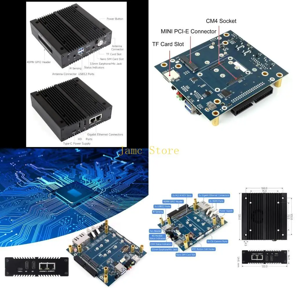 

LX0B CM4 NVME NAS Box Хост-сервер сетевого хранения M.2 M Ключевой слот Хост-сервер для 2230 2242 2260 2280 Desktop