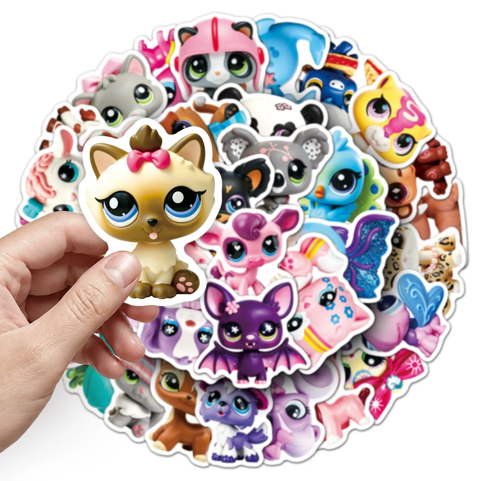 50 Stück Littlest Pet Shop Spiel-Graffiti-Aufkleber Niedliche Haustier-Cartoon-Aufkleber DIY Gepäck Handy Gitarre Scrapbook Wasserdichte Aufkleber – Detail 4