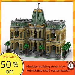 5870PCS Customized MOC Modular French Museum Street View Model Building Blocks Technology Bricks DIY Assembly Toys Birthday Gift