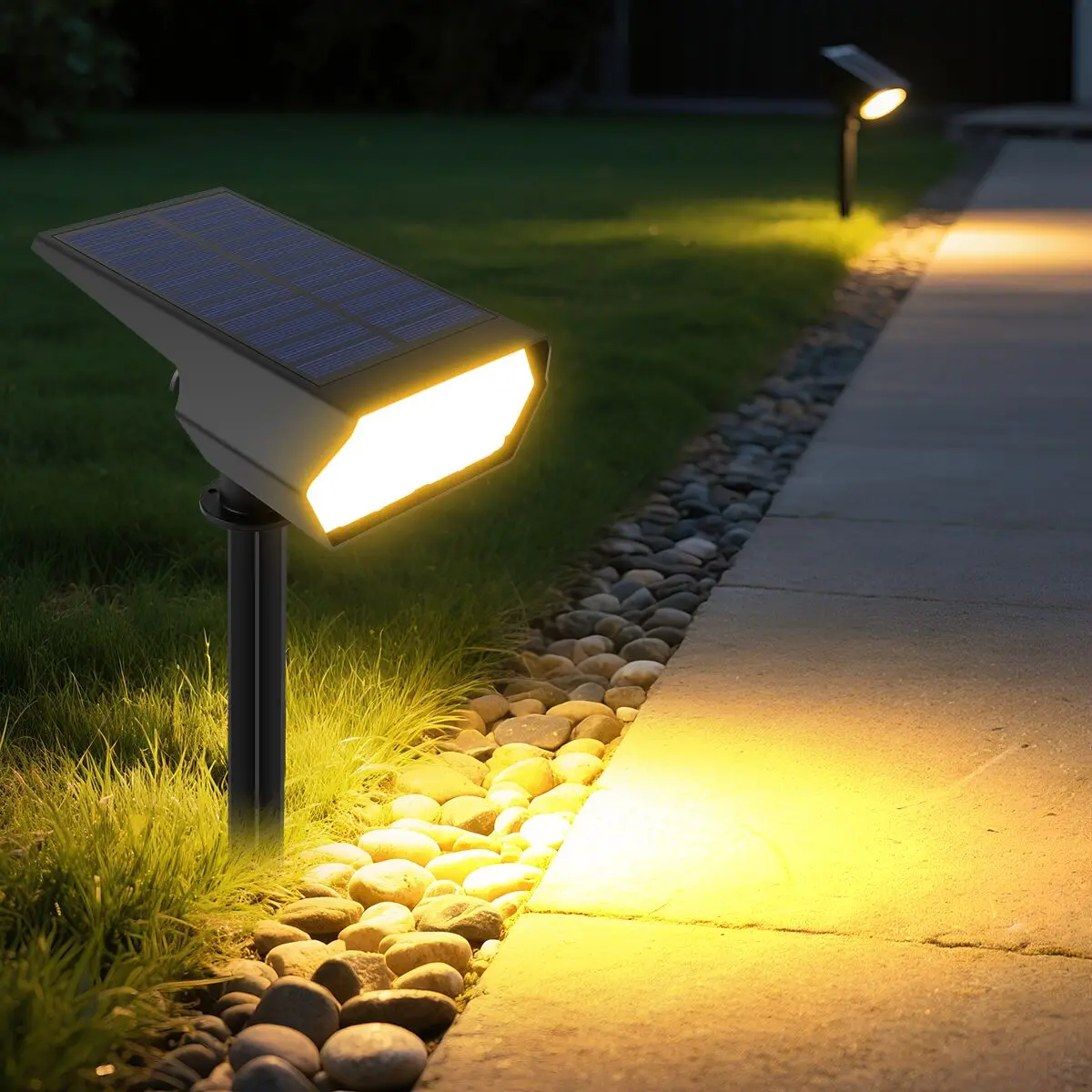 

Dual Colors Adjustable LED Solar Spot Lights Waterproof Outdoor Solar Landscape Lights For Garden Yard Lawn Palm Trees Decor