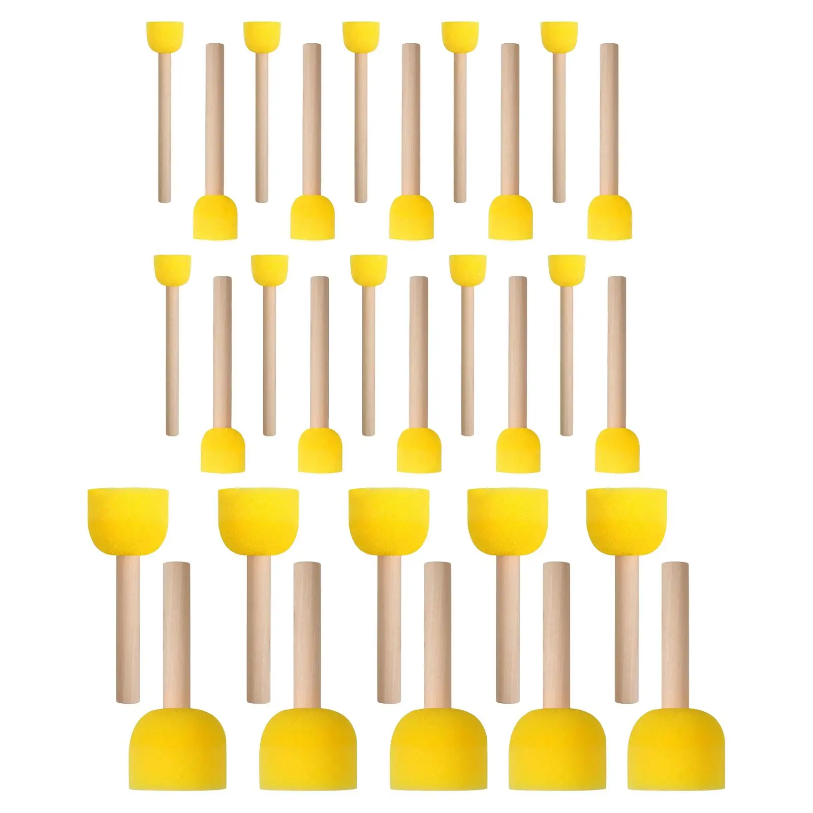 30 szt. Okrągłe gąbki zestaw pędzelków malowania plam zapasy rzemieślnicze akwarele artyści pędzle narzędzia do malowania dla maluchów w domu