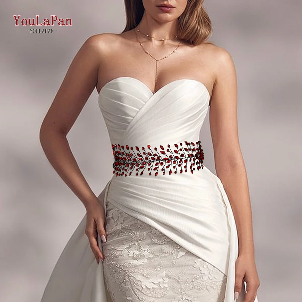 

TOPQUEEN Elegant Rhinestone Bridal Belt Bridesmaid Belt Wedding Dress Waist Decoration Evening Gown Belt Accessories SH799