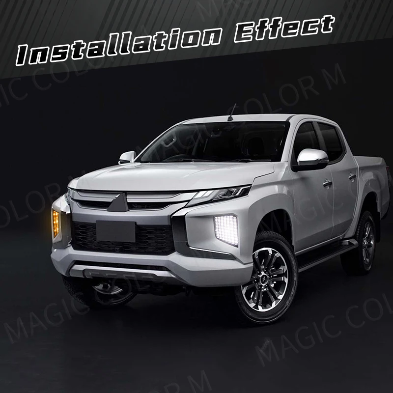 For Mitsubishi L200 Triton Colt 2019 2020 2021 2022 Car Fog Lamp LED Daytime Running Light Driving Headlight Car Accessories 12V