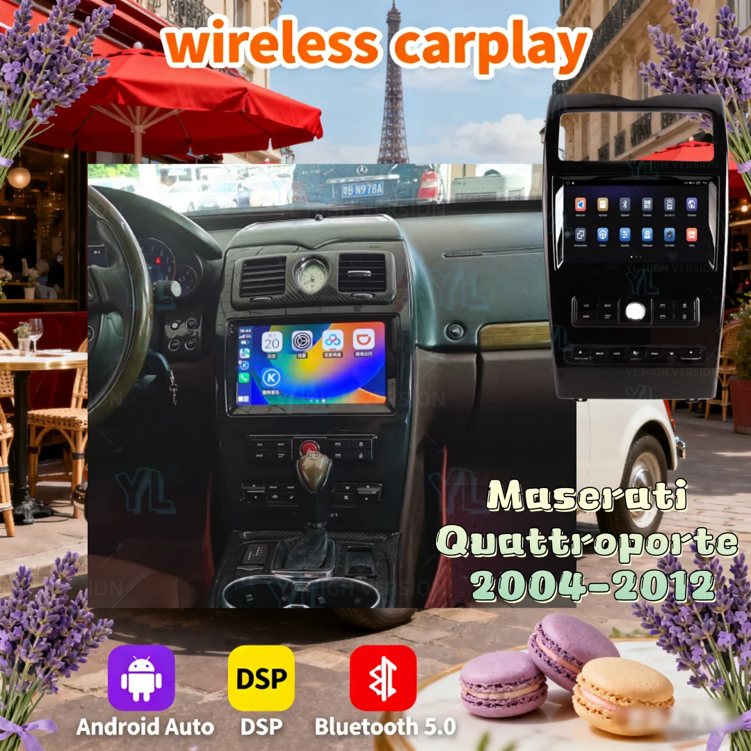 

Автомобильное радио с сенсорным экраном 10,1 дюйма, Android 14, для Maserati Quattroporte 2004-2012, автомобильное GPS, Wi-Fi, 4G Dsp, беспроводное головное устройство Carplay 360