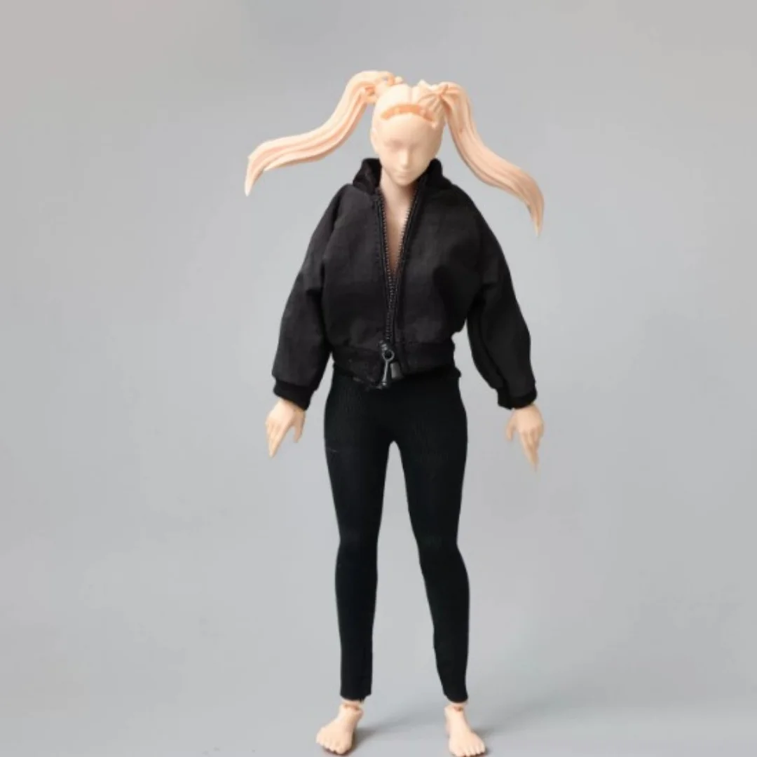 

1/12 Female Black jacket Coat Pants Clothes For 6 inch figure model toy Doll Model Fit 6 '' Soldier Action Figure Toys