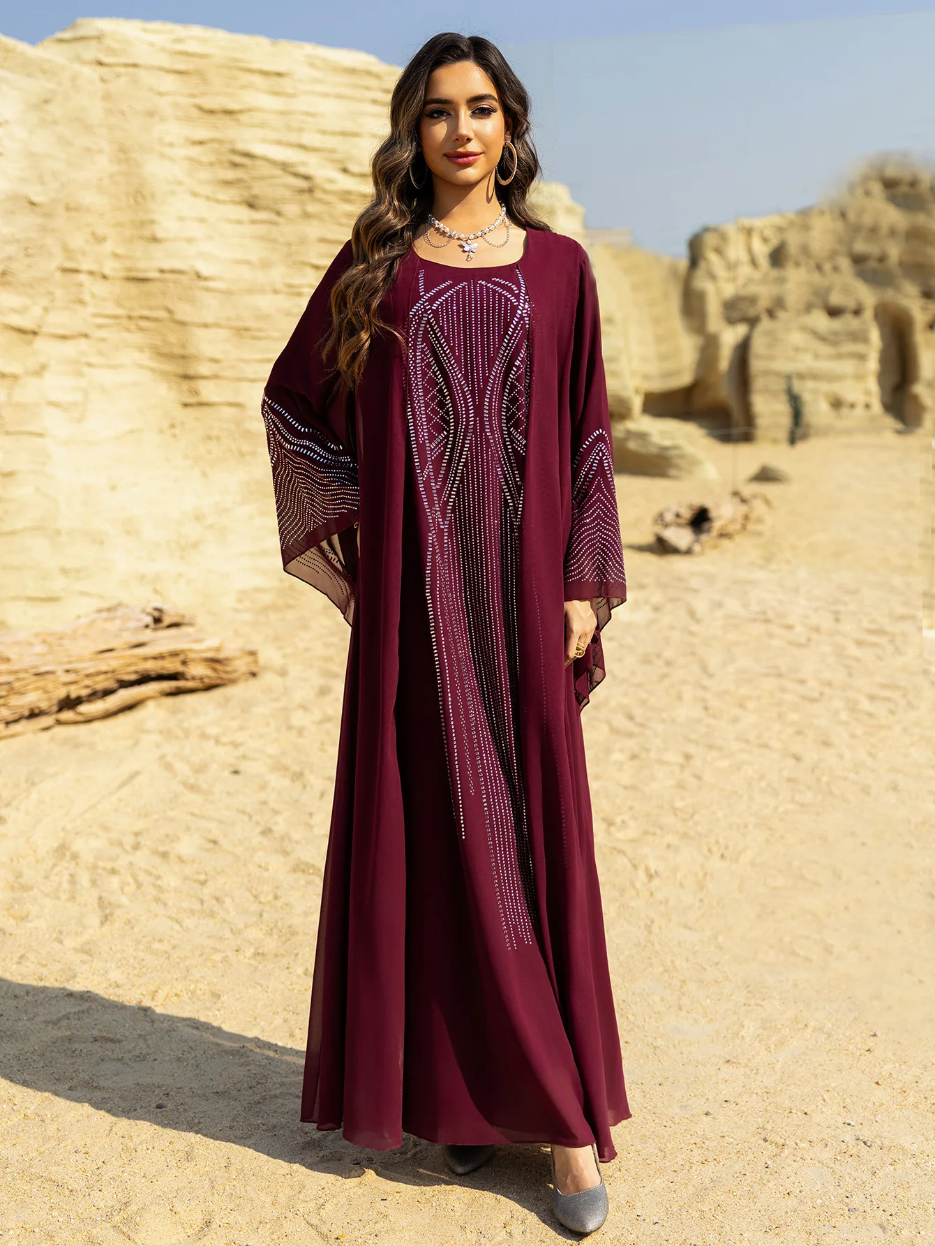 Abayas élégant pour femmes Robe musulmane luxe diamants Islam Jalabiya saoudien arabe Robe Caftan Marocain Femme turquie caftan Robe