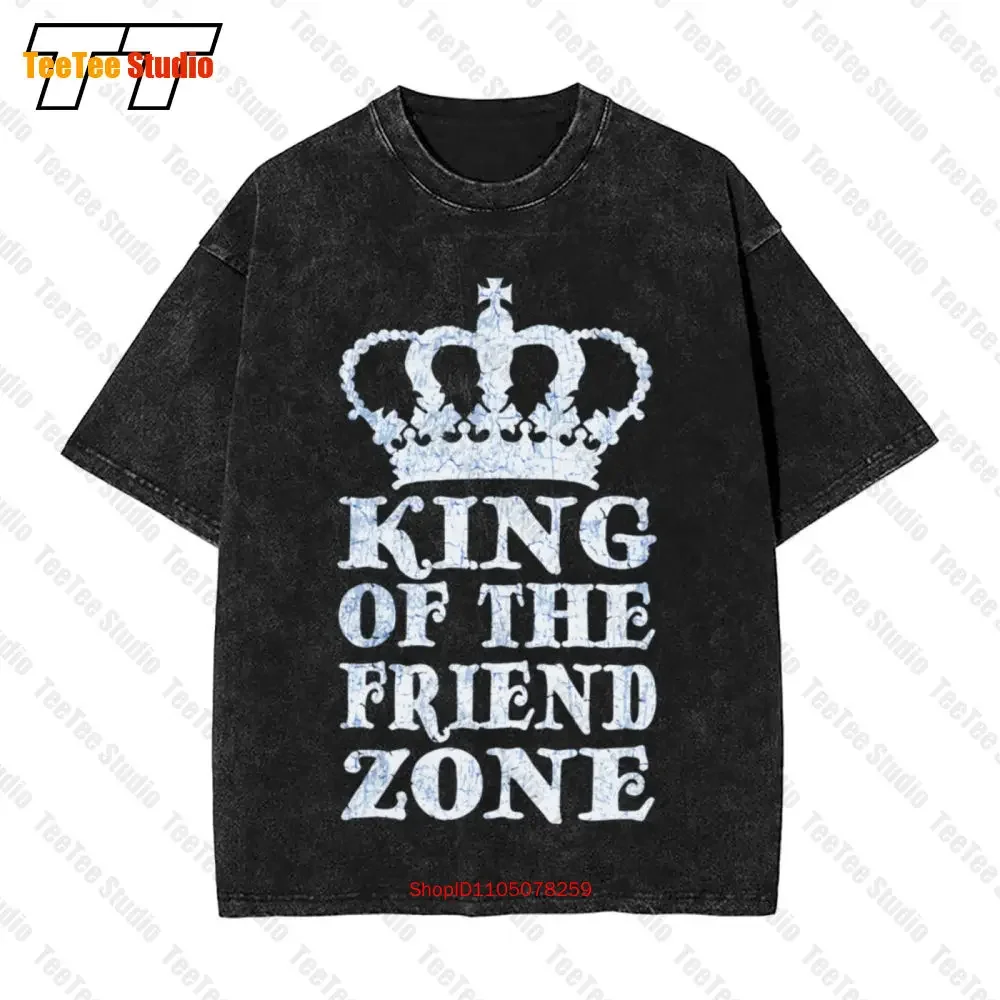 King Of The Friend Zone End Zone Friendship Pays Off Fun Single Forever Vintage Oversized T-Shirt QNHR