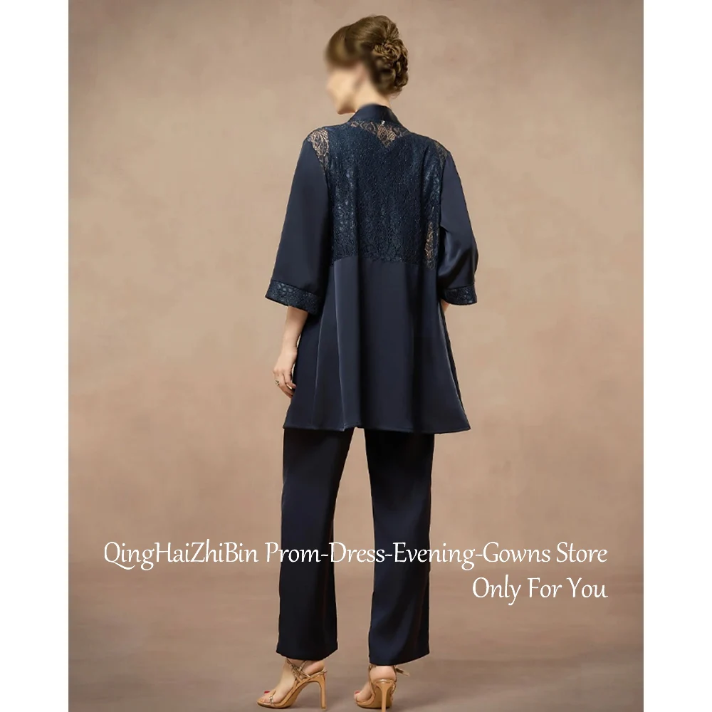 Customized 3 Pieces Pantsuits Mother of the Bride Dresses with Jacket Ankle-Length Straight Wedding Guest Party Groom Dress 2026