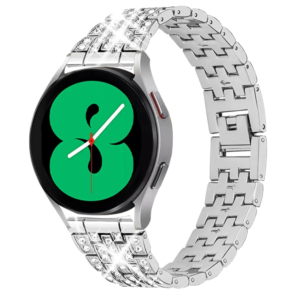 Pulseira de metal diamante para Samsung Galaxy Watch, Classic Bracelet, Stainless Steel Bracelet, Galaxy Active 2, 4, 5, 6, 40mm, 46mm, 42mm