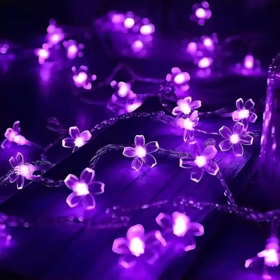 6m 40Leds Cherry Blossom Flower Battery Box Lights String for Home Garden Party Festival Decoration