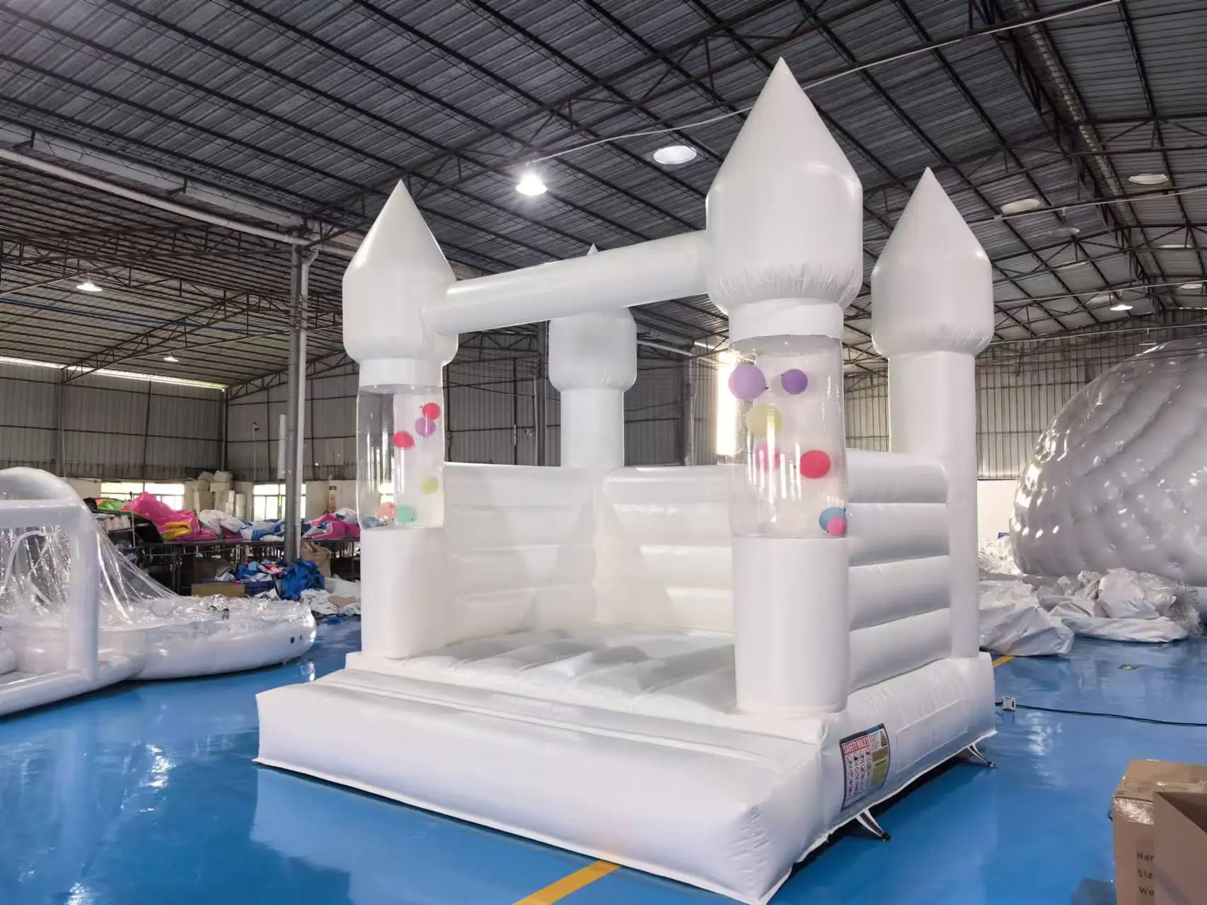 บ้านลมงานแต่งงานสีขาว บ้านเด้งดึ๋งเป่าลม ปราสาทลมเด้งดึ๋ง ติดตั้งง่าย