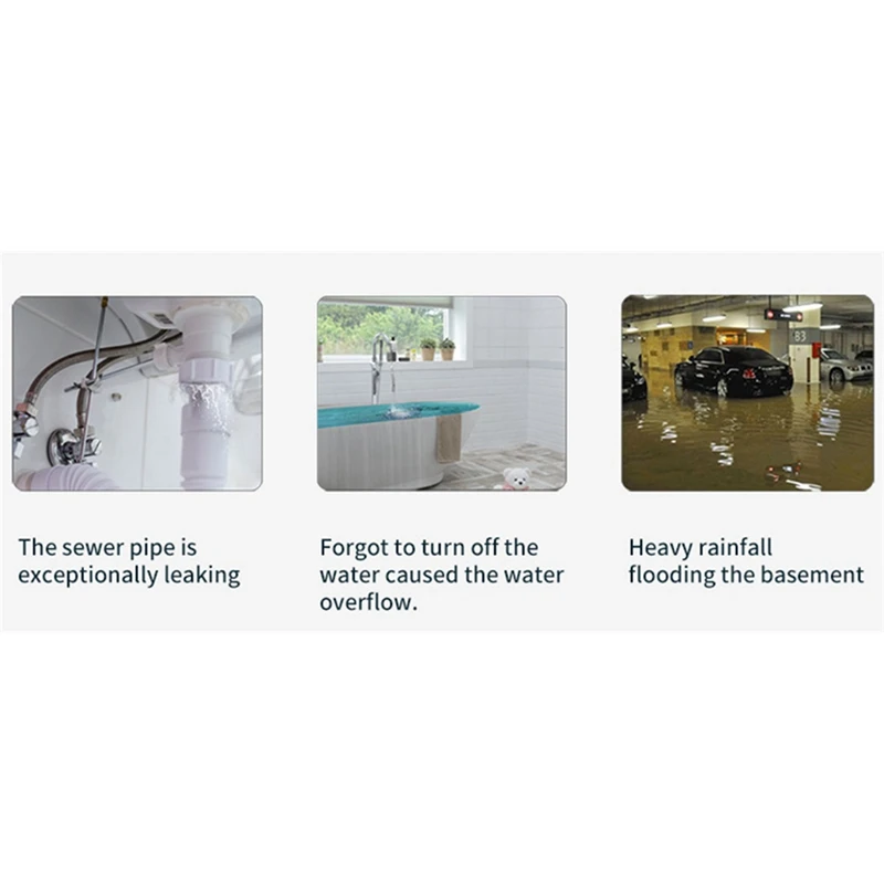 Tuya Zigbee3.0 Sensor de agua inteligente, Detector de fugas de agua, funciona con Alexa y Google, blanco