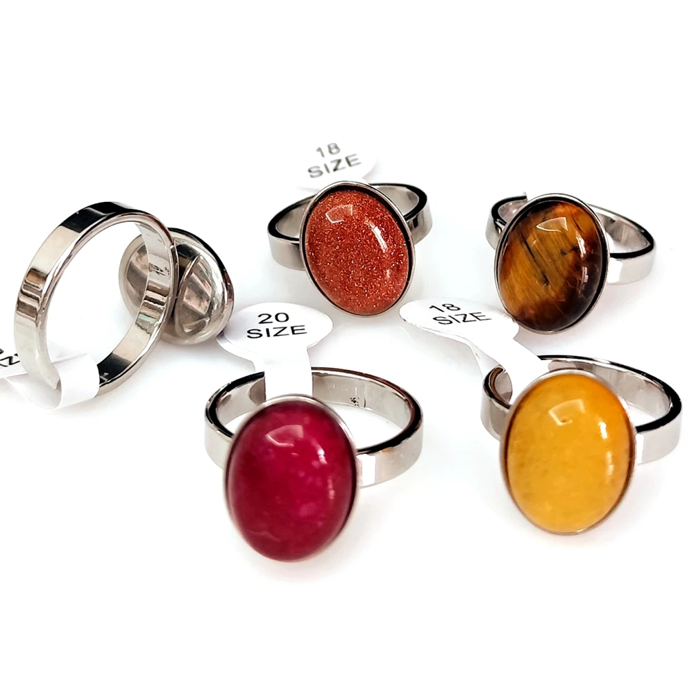 20 Stück fantastische Steinringe für Frauen, ovale Perlen, Großhandelsposten, Vintage-Ring, Party-Geschenk, Kristallschmuck – Detail 20