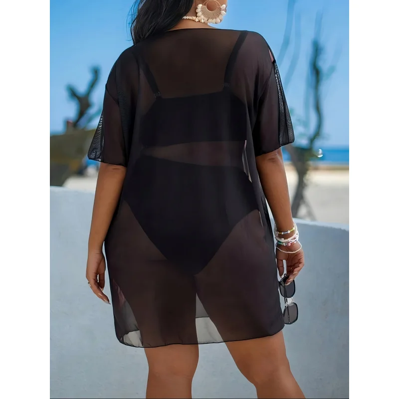 MOXDO Cover-Up: Stylish, Casual, and Comfortable Beach Vacation Style with Floral Print—Plus Size for Beach, Pool, and Seaside