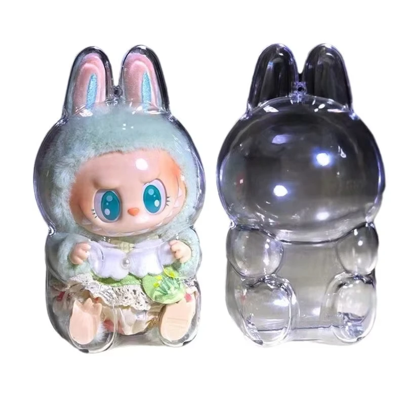 For Labubu Transparent Protective Cover Monster Toy Elf Doll Storage Box Dustproof Hanging Plush Doll Bag Display Cover