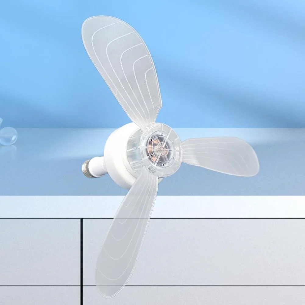 Silent 3 Blade Detachable Fan with E27 Screw Connector Household Ceiling Fan Featuring 360 Degree Rotation for Small Spaces