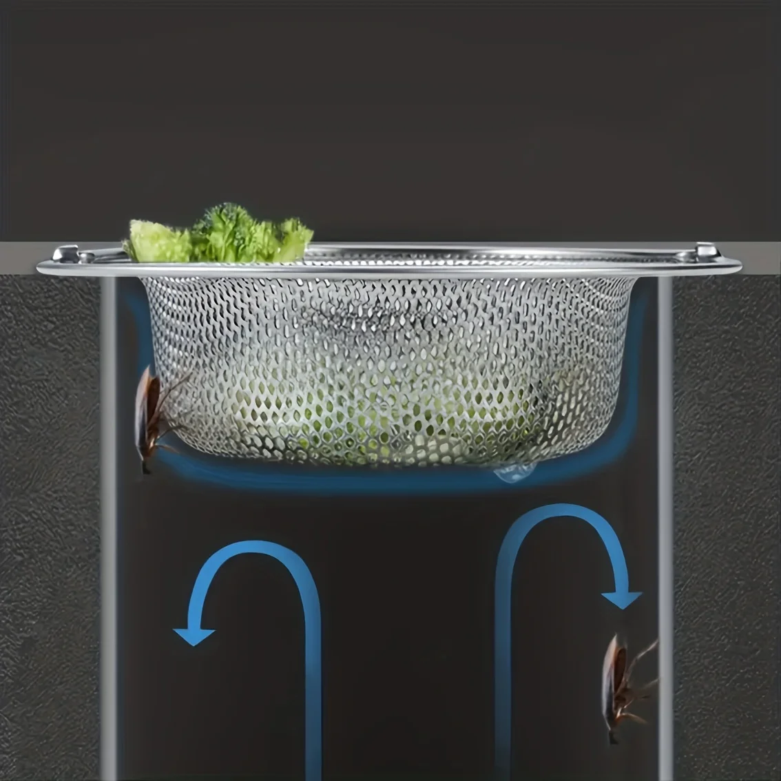 

Premium Stainless Steel Kitchen Sink Strainers Anti-Clogging Mesh Drain Stoppers with Deep Baskets,Dishwasher Safe