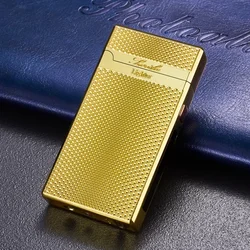 Luxury Metal Double Arc Lighter Cigarette Lighters For Men Gifts USB Electric Lighter Windproof Rechargeable Smoking Accessories