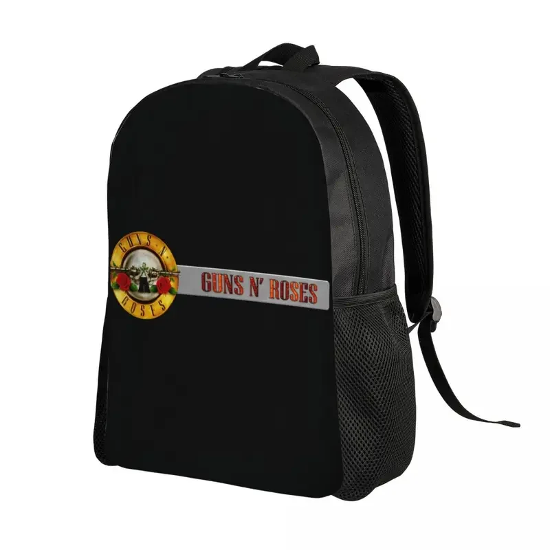 Custom  Guns N Roses Bullet Logo Backpack for Girls Boys Hard Rock Band School College Travel Bags Bookbag Fits 15 Inch Laptop