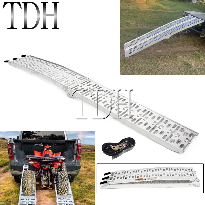 

Aluminum Car Ladder ATV Pickup Truck Ladder Portable Ramp 750 lb Capacity Motorcycle Ladder Folding Loading Ramps Universal