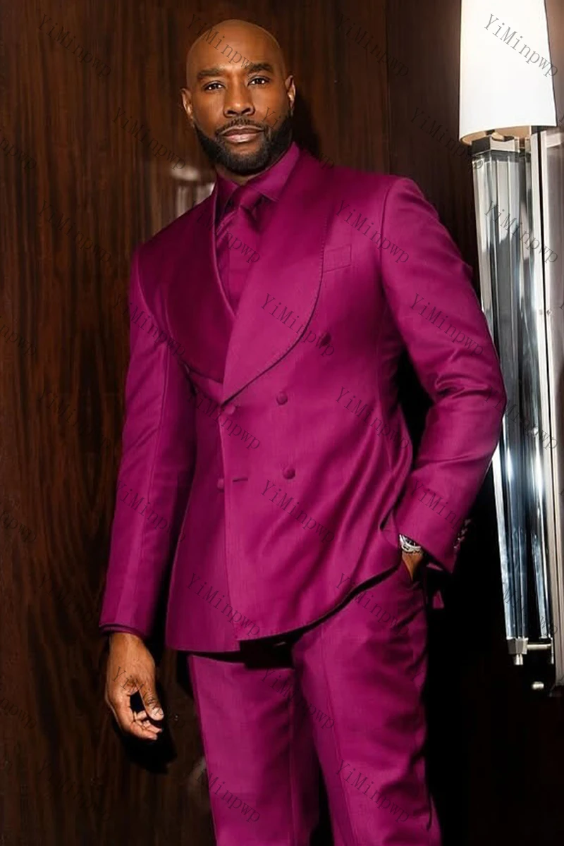 이민피프 남성 정장 슬림핏 더블브레스트 새틴 연회/웨딩 신랑 턱시도 포멀 비즈니스 투피스 세트 XS-5XL