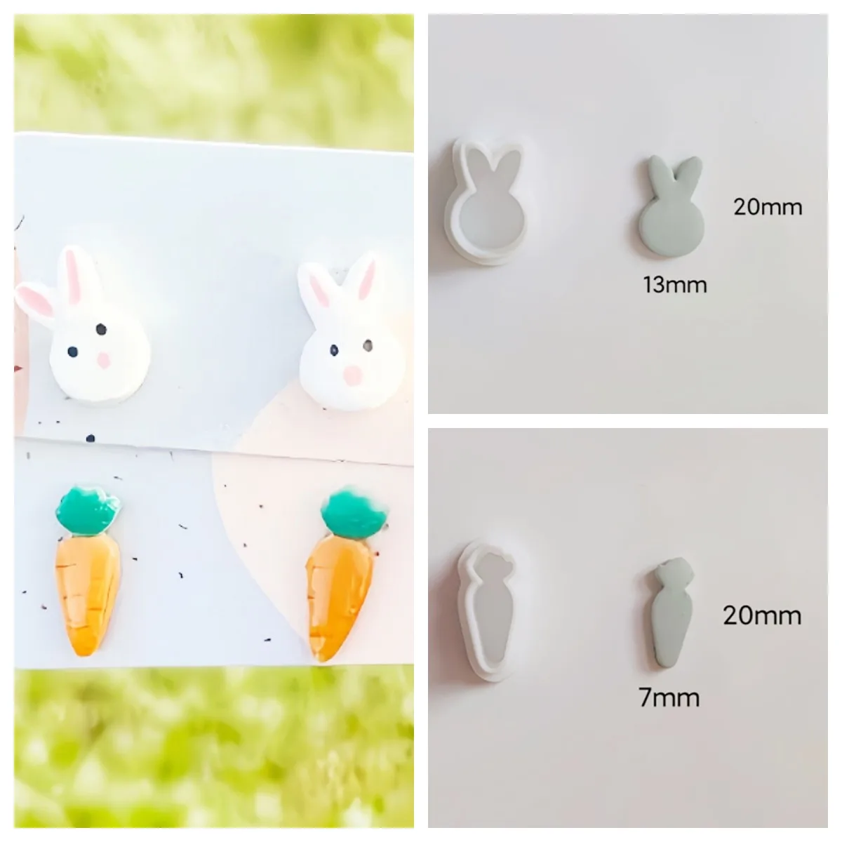 Cute Animals Soft Pottery Earrings Polymer Clay Cutter Mini Rabbit/Chick/Bear/Pig Shape Jewelry Pendant Making Cutting Molds