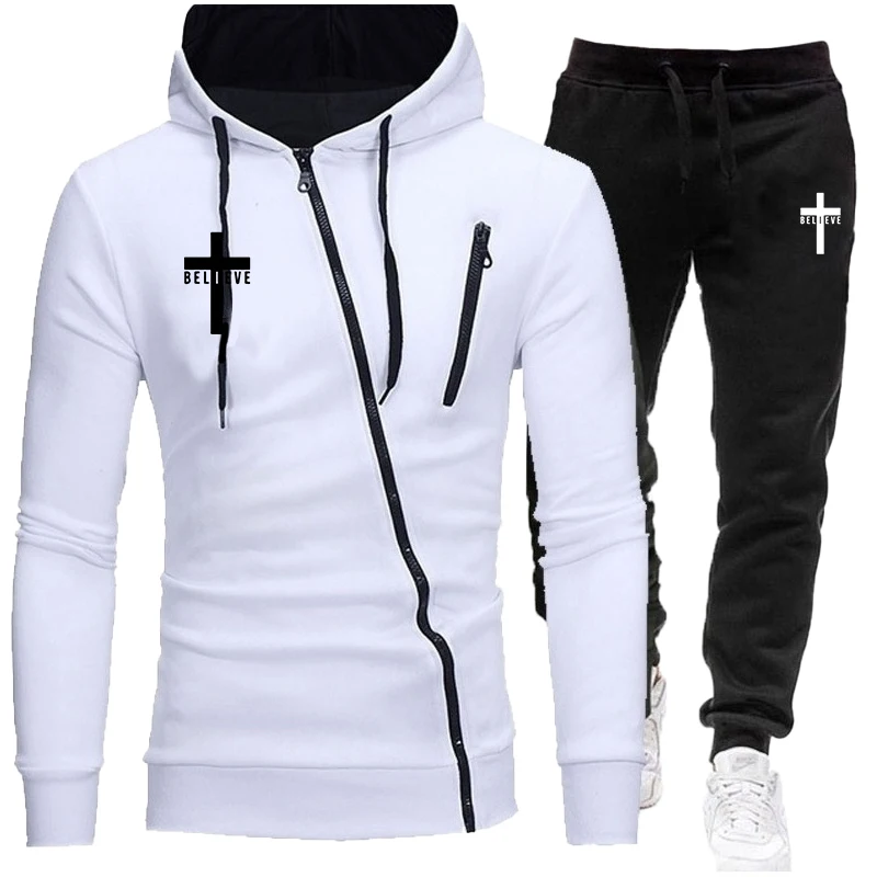 New Trend High-quality Men's Personality Hoodie Sweatshirt Sports Pullover Hoodie Jacket Zipper Coat  S-4XL  3 colors