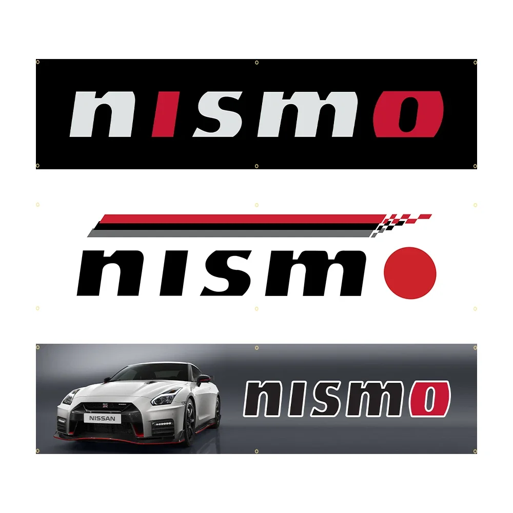 60*240 Nismos Racing Car  Polyester Printed Garage Banner Or Indoor and Outdoor Decoration  Flag Tapestry