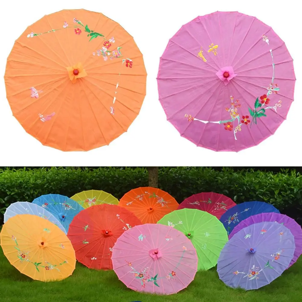 Silk Chinese Art Umbrella Vintage 56/82cm Oil Paper Umbrella Hand-painted Flower Chinese Traditional Paper Parasol