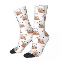 Autumn Winter Cool Unisex Bubu Dudu Enjoying Time Socks Panda Bear Sweat Absorbing Basketball Socks