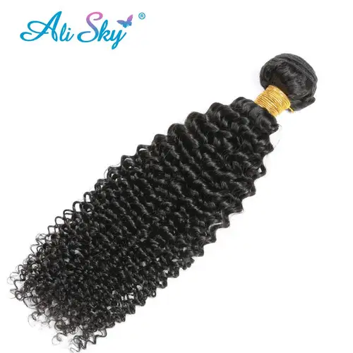 Imagen 2 del producto Ali sky-mechones de cabello humano rizado Afro, extensiones de cabello Natural Remy brasileño de 8-30 pulgadas, 1/3/4 piezas