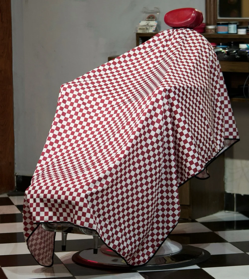 Chessboard Pattern Hair Cutting Cape Waterproof Barber Haircut Collar Apron Hairdressing Cape Professional Salon Accessories