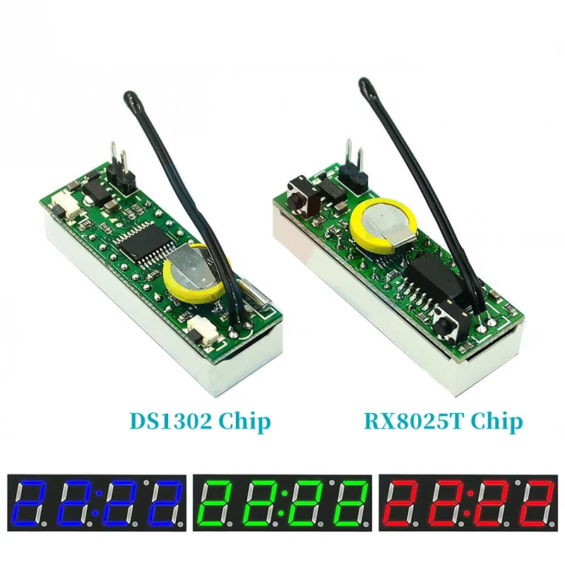 1/2/5/10/30Pcs RX8025T DS1302 LED Electronic Clock High-Precision Clock Module On-Board Clock Temperature Luminous Vehicle