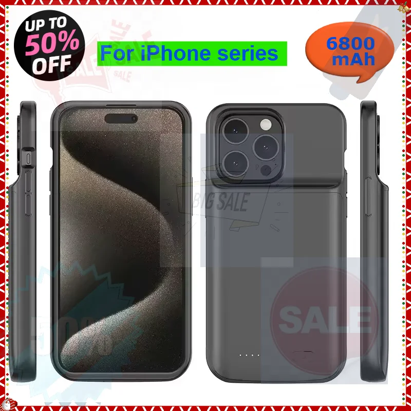 

6800mAh Battery Charger Case for Iphone 14 Plus 15 Pro 12 Pro Max 11 Pro X XS XR XS Max 6 6S 7 8 Plus Battery Case Power Bank