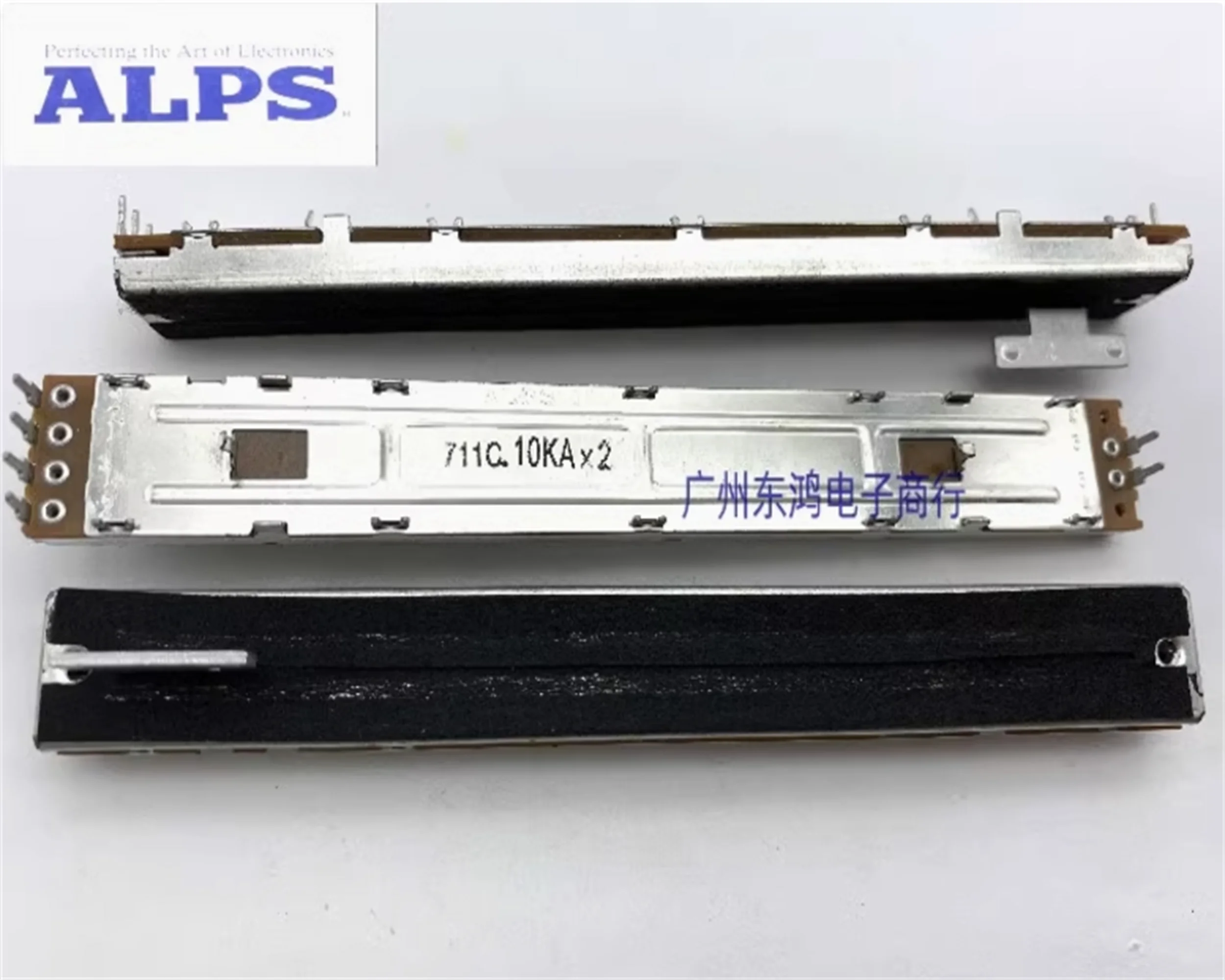 1 piece ALPS 12.8cm sliding potentiometer mixing console pusher dual potentiometer dual A10KX2 8MMT handle