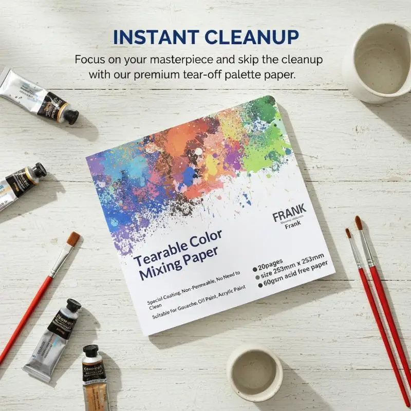 Palette de peinture jetable en papier détachable pour artistes, pour gouache, acrylique, huile, aquarelle, fournitures artistiques