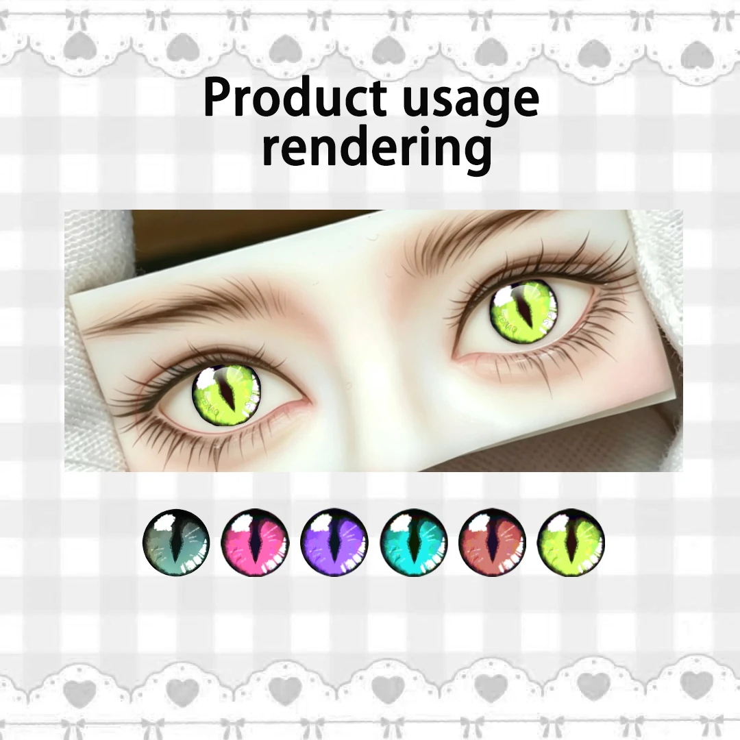 12Pcs/Bag Blythe Doll Eye Chips Dragon Eye Cat Eye Pupil Glass Cabochons Eye Chips 10MM‑40MM Craft DIY Jewelry Supplies