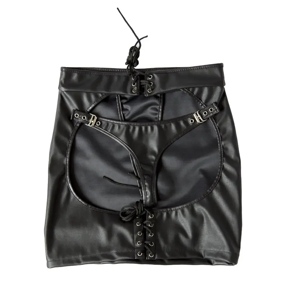 Porn Mini Skirt Sexy Lingerie Black Leather Panties Panty Latex Dress Fetish PVC Exotic Costumes for Women Bdsm Bondage