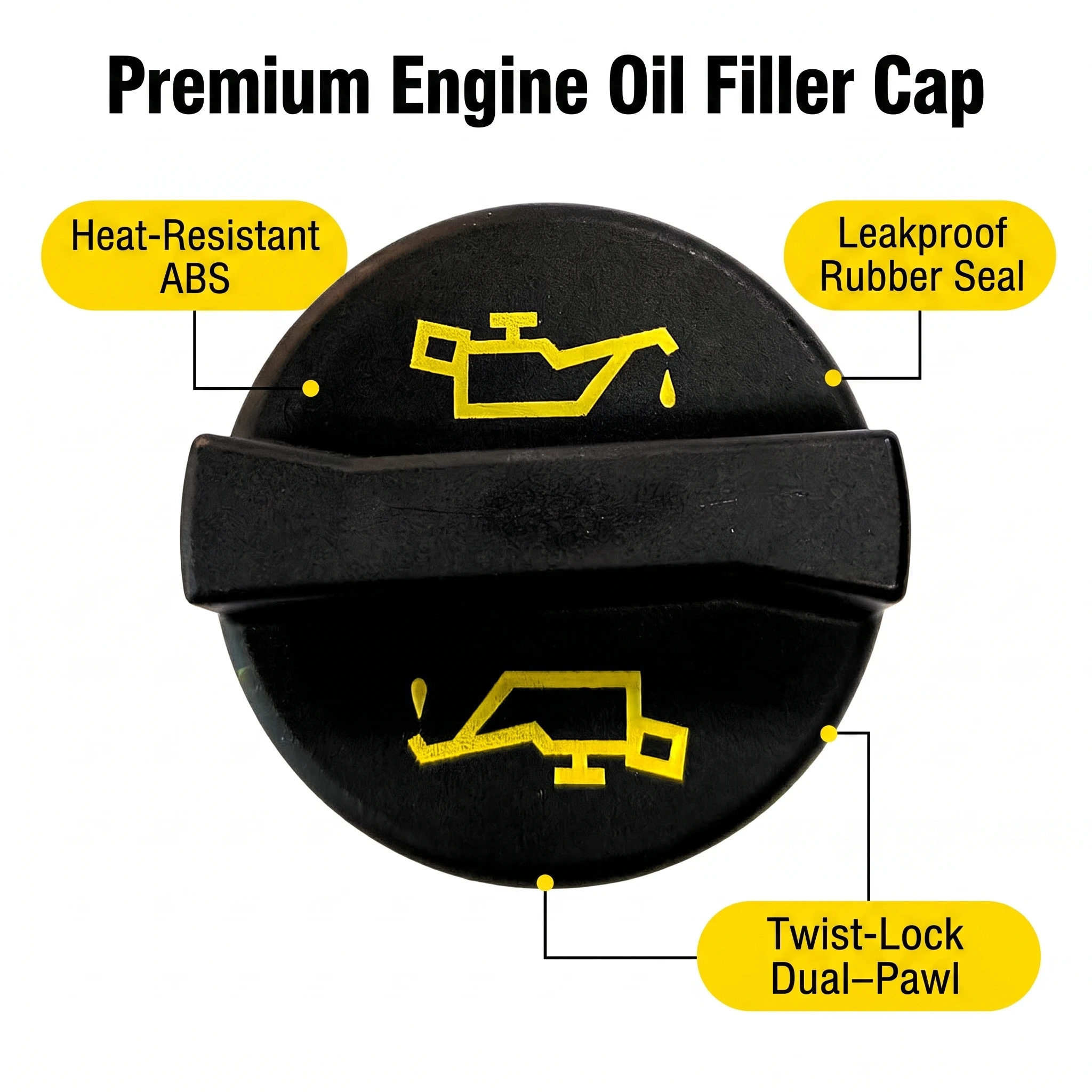 Engine Oil Filler Cap 1135010 YS4G6766AA for Ford Focus Fiesta Mondeo Transit C-Max EcoSport KA Escort Replacement Cap Accessory