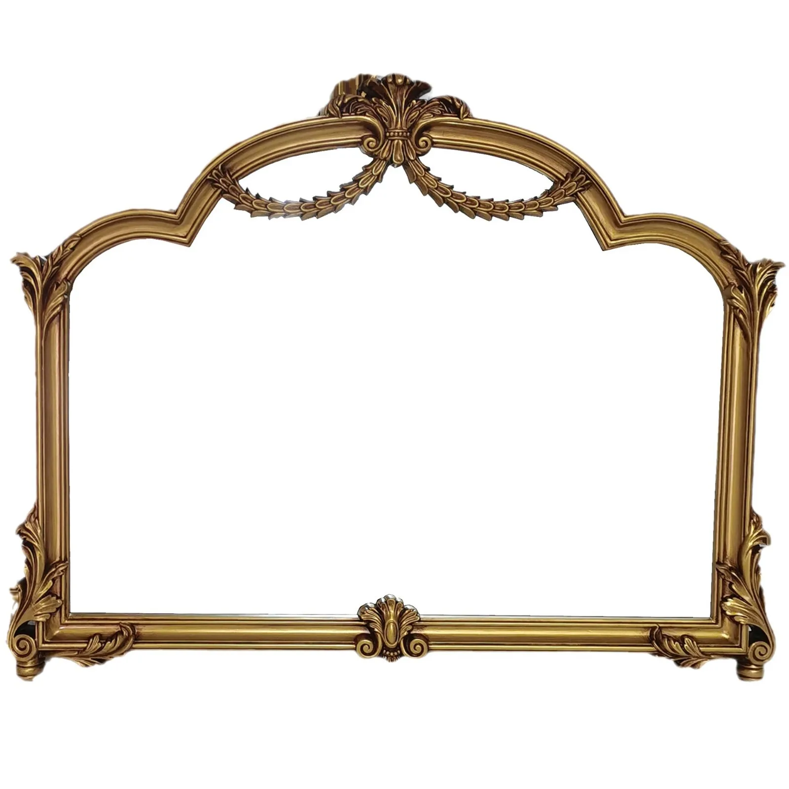 2024 New French Vintage Bathroom Mirror Carved Art Photo Frame Decorative Mi rror Dresser Makeup Mir ror Bathroom Mirr or