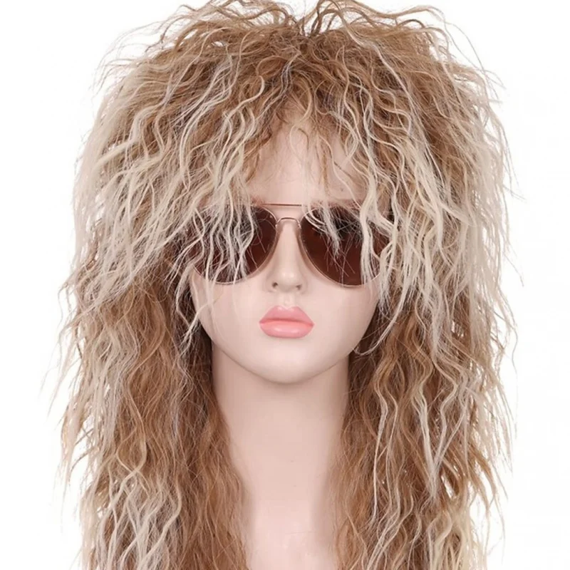 

Men's Fluffy Retro70s80sWig Long Curly Hair Stage Halloween Costume Wigcosplay