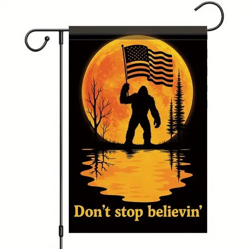 Halloween Garden Flag Don’t Stop Believin Moon Reflection Flag 12x18 Inch Dou... YYZ